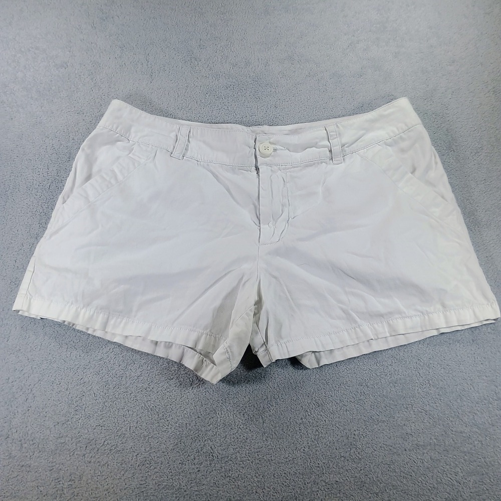 Columbia Womens Chino Hiking Shorts White 14 Embroidered Logo